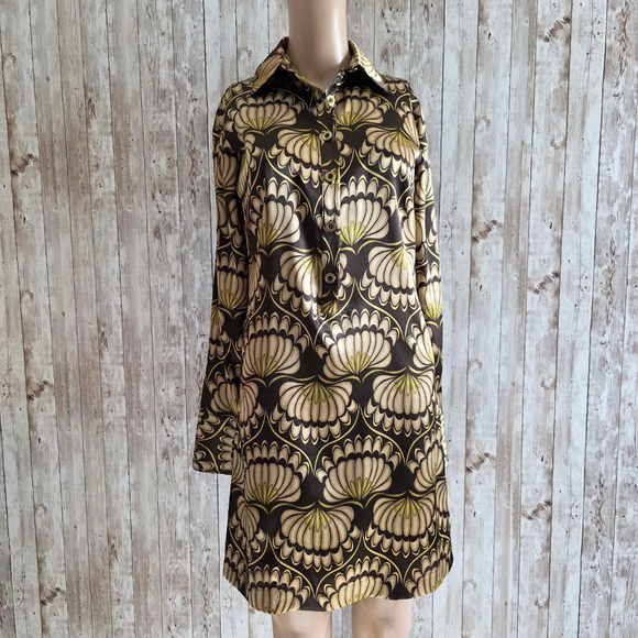 Women's Michael Kors Dress XS Brown Beige Floral - Picture 1 of 9